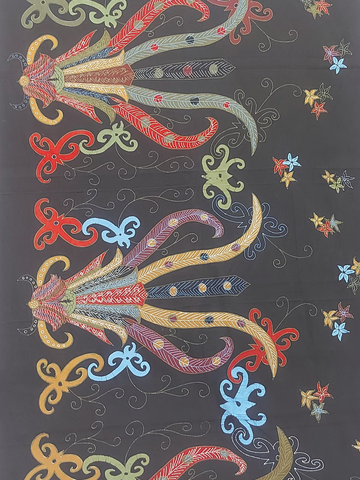 Kain batik batik tulis katun premium motif Kuwao Kalimantan Pesona ekor Borneo